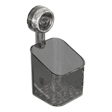 apex Innovation 輕奢波紋吸盤置物架 加厚PET材質堅固耐用 免打孔不傷牆 吸盤式安裝, 透灰, 1個