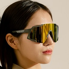 WING 알리 선글라스, Khaki + Gold, 1개