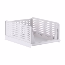 BangJiaShi 幫家適 可堆疊收納籃, 小號(42 x 32 x 13cm), 白色, 1個