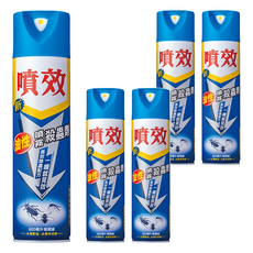 噴效 油性噴霧殺蟲劑, 600ml, 5瓶