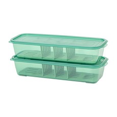 EASY&FREE TUNTUNEE Wave Keep 蔬菜保鮮盒 2000ml + 瀝水籃 + 分隔板套組, 1套