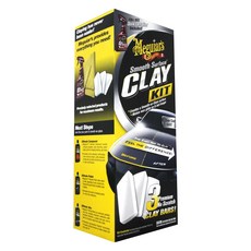 Meguiar's 美光 Smooth Surface Clay Kit 美漆面磁土組, 3個高級無刮痕黏土塊，包含快速細節噴霧, 1組, G191700