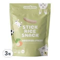 GreenOnefood 米餅棒, 西蘭花洋蔥, 40g, 3個