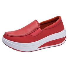 엘쏘 키높이 통굽 레더 베이직 데일리 슬립온