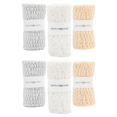 Fallinhome 每月一換 月度去角質豐盈沐浴巾, 白色 + 奶油米色 + 薄荷灰色, 2套, 3入