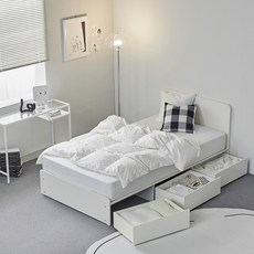 퍼니코 리츠 3단 서랍 수납침대 프레임 단품 방문설치, 크림 화이트