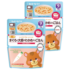 kewpie粥9M 2包 130g - 寶寶副食品首選 營養美味又方便, 海帶芽野菜鮪魚