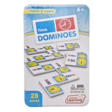 Junior Learning 骨牌接龍數學遊戲-時間，益智桌遊，親子互動學習時間概念, 1組