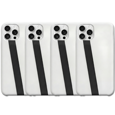 808 실리콘 휴대폰 핑거 그립 고탄력 스트랩, 4개, 블랙