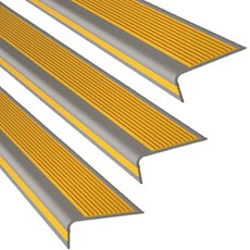 PVC樓梯防滑防撞膠條, 黃色, 3入