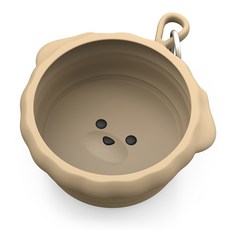 LunaBear 寵物便攜式可折疊矽膠碗, 棕色, 1個