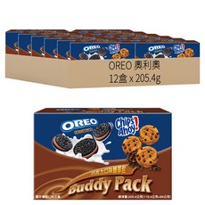 OREO 奧利奧 奧利奧x奇寶巧克力雙享包 205.4g, 12盒, 奧利奧巧克力夾心餅乾 + 奇寶巧克力豆酥餅