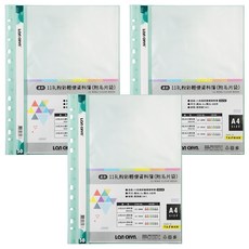 連勤 11孔粉彩輕便資料簿, 綠色, 3本