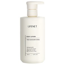 LIFENET 清爽柑橘&羅勒 香氛身體乳液 含杏仁&稻米萃取物, 500ml, 1瓶