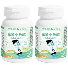 藥師健生活 兒童小魚球, rTG型態魚油, 小魚造型軟Q好嚼, 橘子口味, 45顆, 2瓶