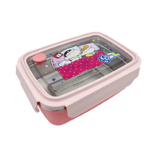 蠟筆小新 單層不鏽鋼隔熱便當盒 800ml, 粉色, 1個
