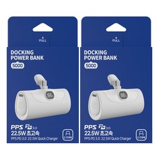 아이히트코리아 PPS 초고속 도킹 보조배터리 5000mAh C타입 2개입, WP-020C-PD5000(C타입)