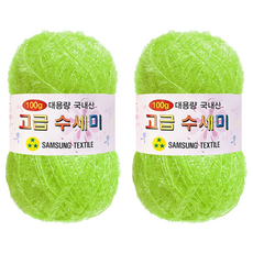 yarna 대용량 고급 수세미 뜨개실 100g, 144라임, 2개