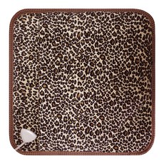 HANIL 單人超細纖維電熱坐墊, 豹紋, 45 x 45 cm