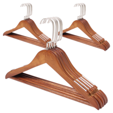 女士實木防滑衣架, 棕色, 15入