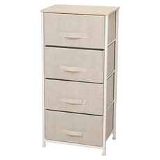 LiFArt 日系上木板四層抽屜收納櫃 白色