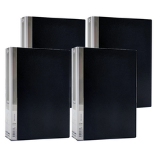HFPWP 超聯捷 1吋無耳檔案夾 3孔, 黑色, 4本