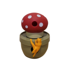 L'chic CA TUMBLER不倒翁漏食玩具 適用於全齡犬貓 可拆式設計, 紅磨菇, 1個