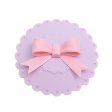 Beatrice 碧翠絲 矽膠防塵杯蓋, 紫色蝴蝶結, 密封性良好, 防塵防漏, PVC禮盒裝, 10.5cm, 紫底+蝴蝶結, 1個