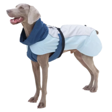 Paws Holic 快穿式寵物雨衣, 防水透氣面料, 四點可調節設計, 55頸圍62cm 胸圍94cm, 拼色藍, 1件