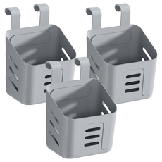 FANCY LIFE 懸掛式收納掛籃 大款, 雅致灰, 3個