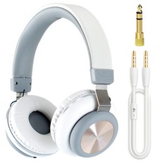 GJBY 數位鋼琴專用耳機 GJ-25 + 連接線 + 5.5mm 轉接頭套組, 白色, 1套