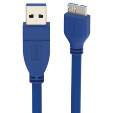 POLYWELL USB3.0 Type-A公對Micro-B公傳輸線 5Gbps PW15-W45-T005, 0.5m, 藍色, 1條, 50cm