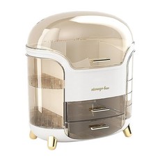 完美分區化妝品收納盒, 可視化抽屜, 分層收納, 白色, 1個