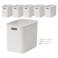 Monoble 食品儲藏室收納整理盒, 奶油白, XL(37 x 26.5 x 32.3cm), 6個