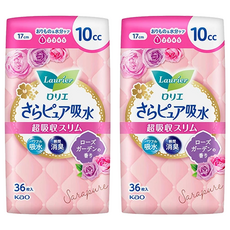 Laurier 蕾妮亞 超吸收輕薄去味衛生棉 10cc 玫瑰叢香, 17cm, 36片, 2包