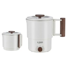 SOnGEn 松井 雙電壓多功能旅行便攜式摺疊蒸煮鍋 附收納袋 + 蒸盤 白色 1.2L, SG-D725