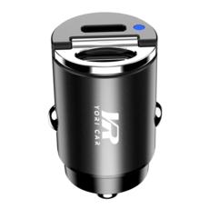 YORI 優里 迷你 45W 車充 升級款 Type-C + Type-C 4 x 2cm 20g, Ace13, 黑色