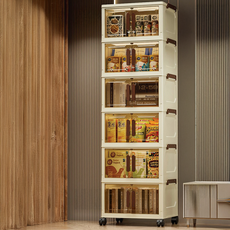 KOLKO 白森免安裝收納櫃 A0283-3 3層, 透明茶, 1個