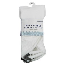 SHIMOYAMA 立體式圓形雙拉鍊細網洗衣袋3件套組, 1組, 白色