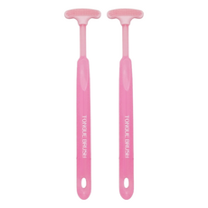 KAI 貝印 舌苔清潔刷 粉色, 2支, 12g