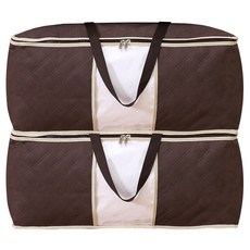 HANEE 不織布棉被收納袋, 棕色, 2入