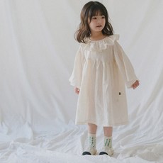 YEROOYENA 女童款荷葉邊天使長袖連身裙