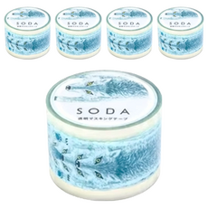 KING JIM HITOTOKI SODA 透明PET卷狀膠帶，30MM 灰狼, 5個