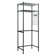 dayneeds 日需百備 輕型 廚房冰箱鐵力士架 含PP板+掛勾, 2層, 黑色