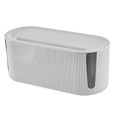 KUIBAO 快豹生活 Morandi條紋莫蘭迪延長線收納盒, 簡約白, 1個