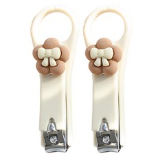 可愛迷你指甲剪 奶茶色小花, 2個, 混色