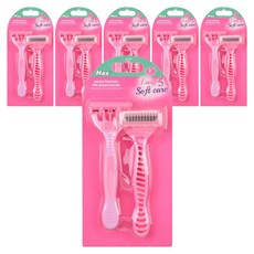 마켓링 여성용 여름필수템 면도기 핑크 ONE SIZE, 6세트