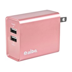 aibo USB雙輸出高效能充電器 4.8A CB-AC203 56 x 48 x 28mm 68.4g, 玫瑰金, 1個