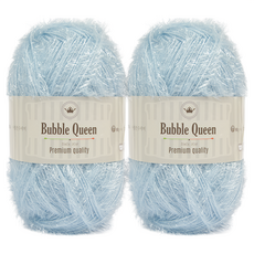 brandyarn Bubble Queen系列 菜瓜布線 90g, 淺藍色, 2捲