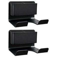 지미스홈 무타공 수납형 드라이기 거치대, 블랙, 2개